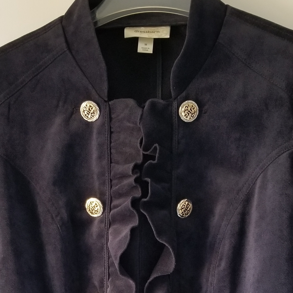 Women's Textured Ruffled Blazer - M